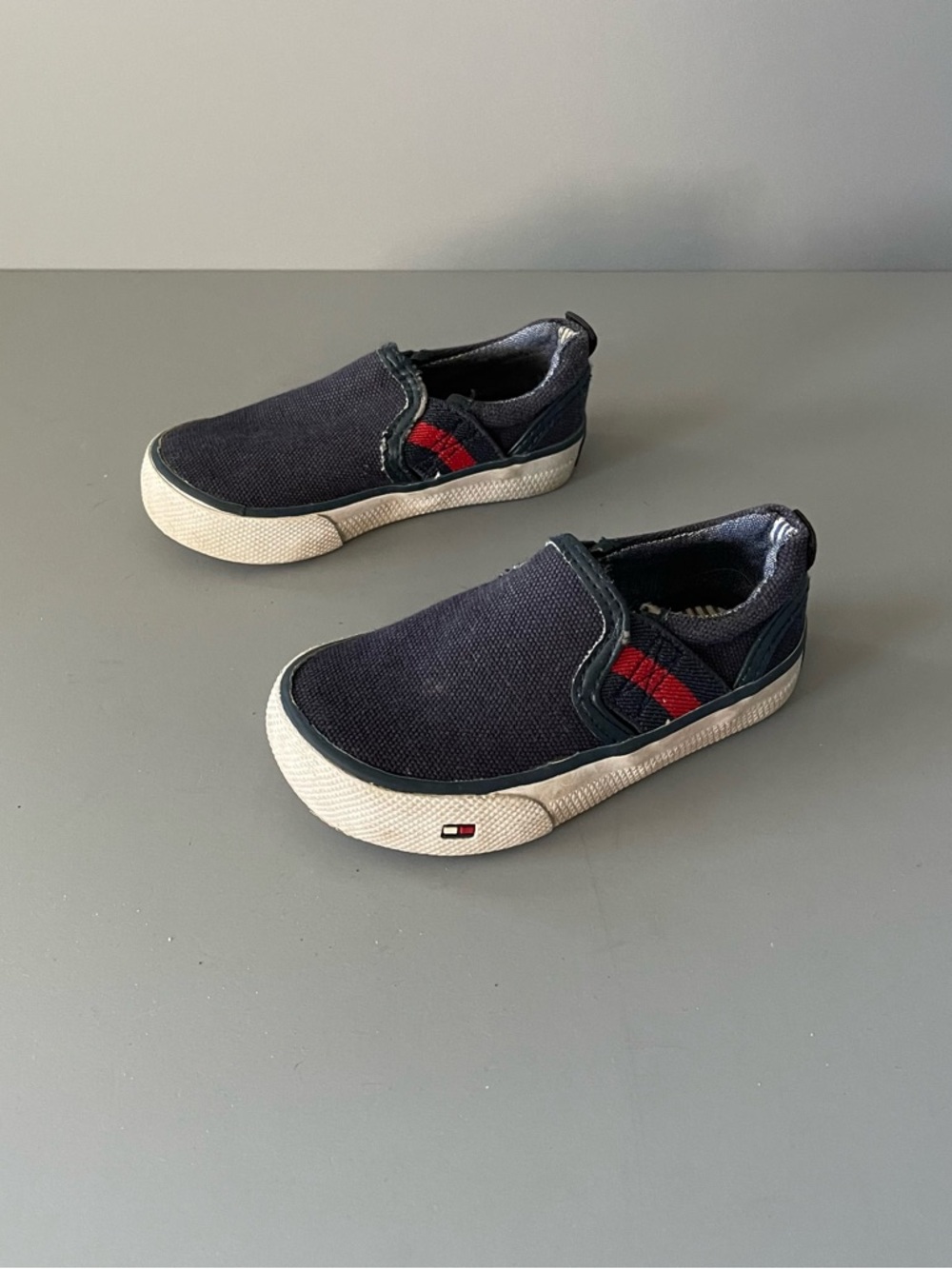 Tommy Hilfiger Toddler Lil Slider Canvas Slip On Sneaker 6 Nautical 4th Of July